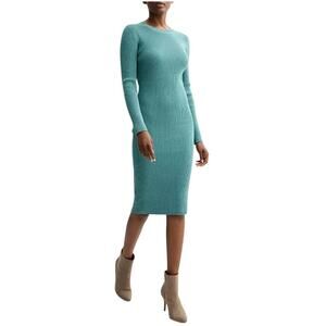 Women's Nine West Crewneck Sweater Dress Color Cool Sea Heather Size XL NWT